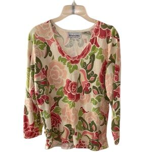 Victoria Jones Pink & Cream Floral Top